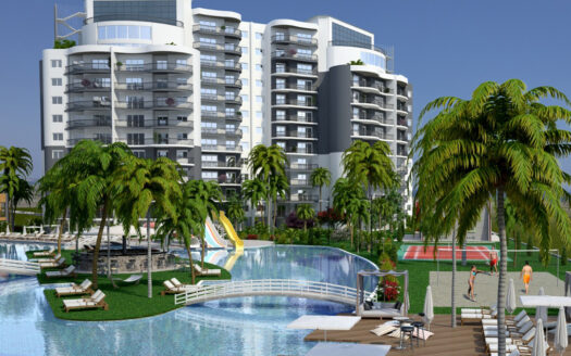 Prestigious apartment project with hotel concept and sea view in Iskele, North Cyprus