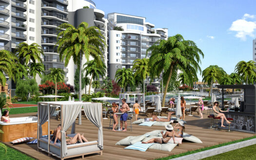 Prestigious apartment project with hotel concept and sea view in Iskele, North Cyprus